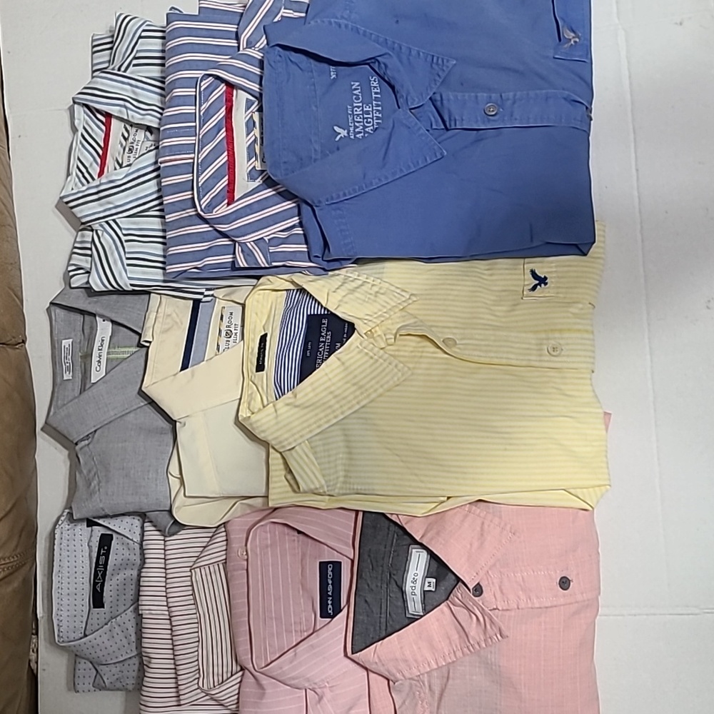 10 Used Men's Long & Short Sleeve Shirts Size Medium. 5 LBS Box